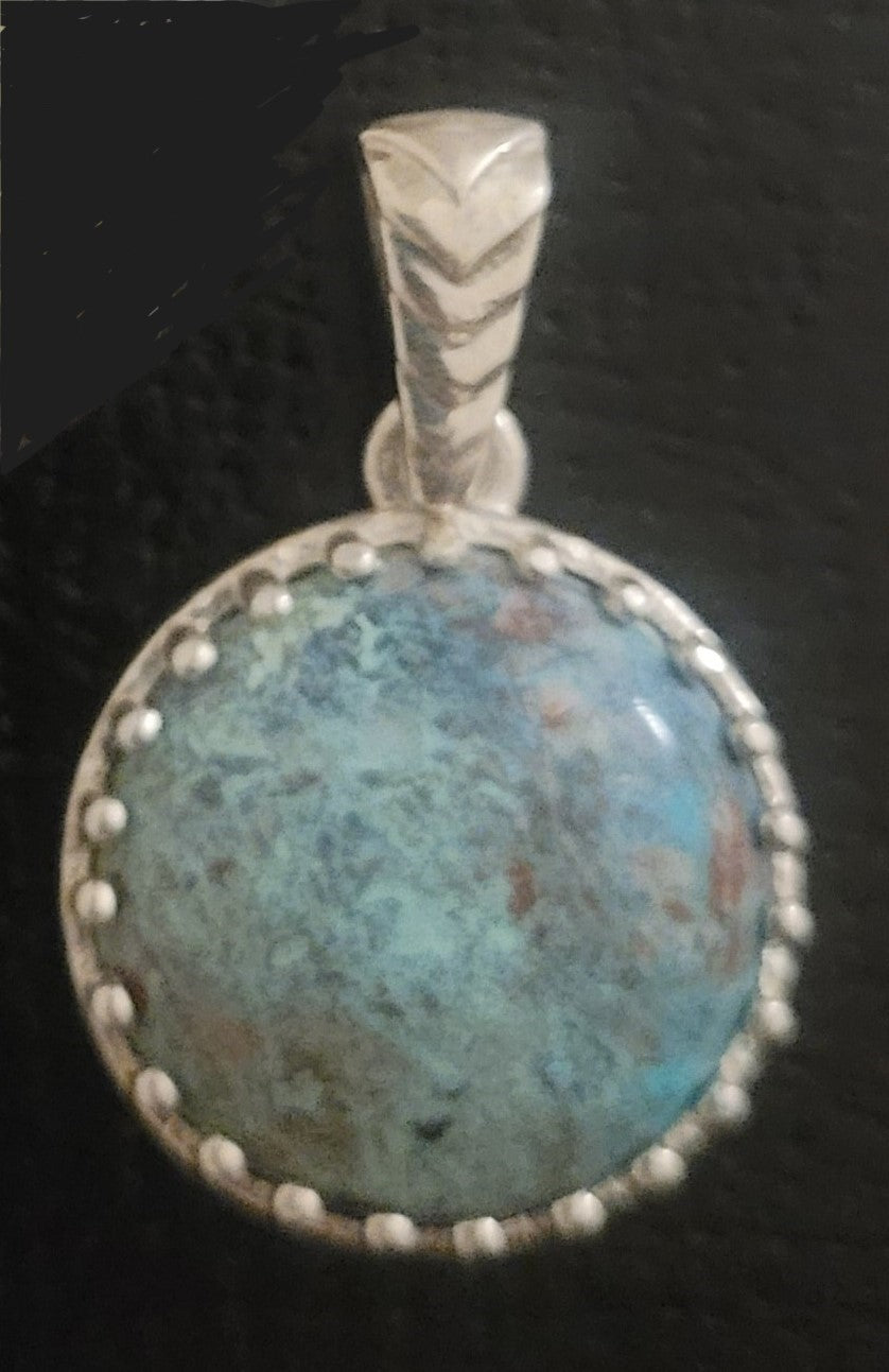 Sterling Silver  Chrysocolla Pendant