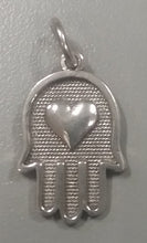 Load image into Gallery viewer, Hamsa Heart Pendant Sterling Silver
