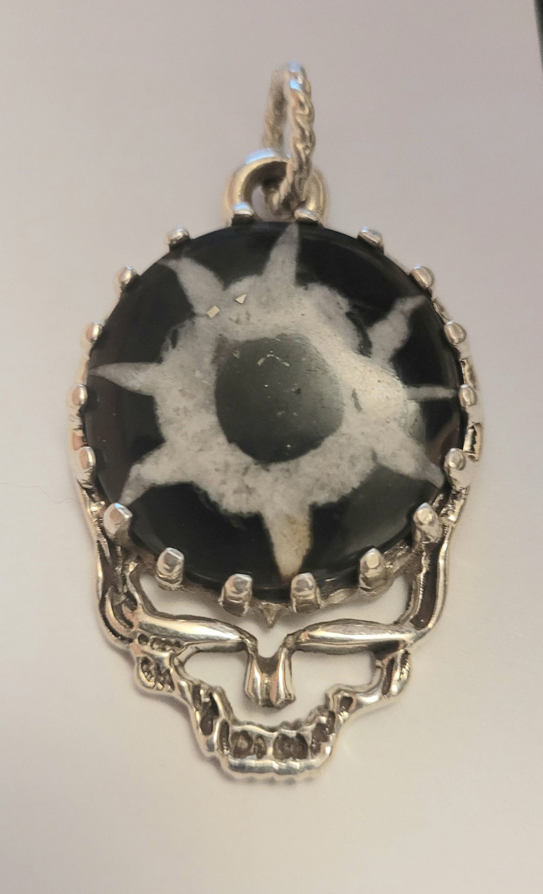 Gem Stealie Pendant  with Septarian Cabochon